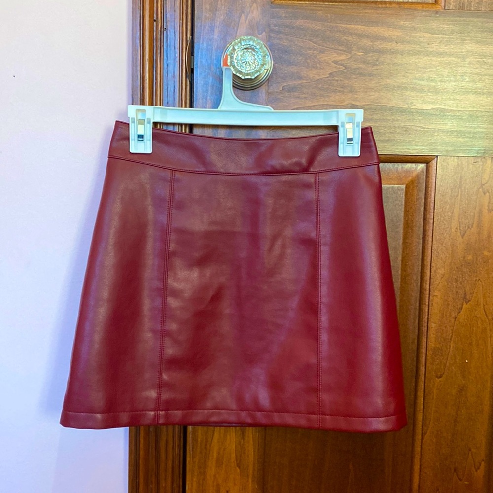 Forever 21 Maroon Leather skirt, size small